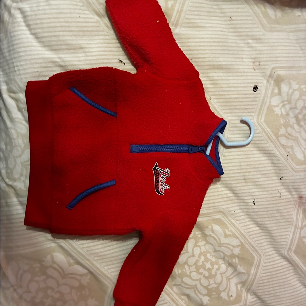 Polo by Ralph Lauren Red Fleece Jacket with Blue Trim